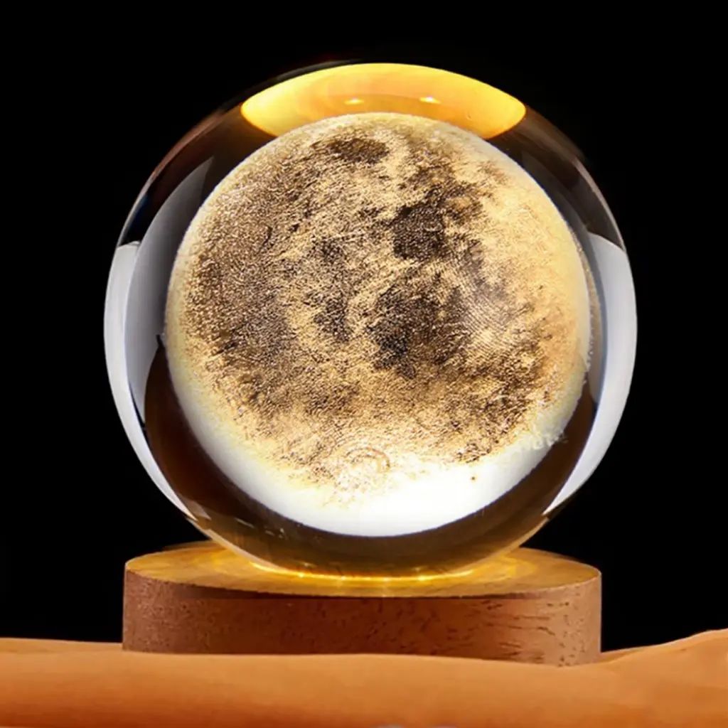 Foto de LAMPARA ESFERA DE VIDRIO- LUNA LLENA