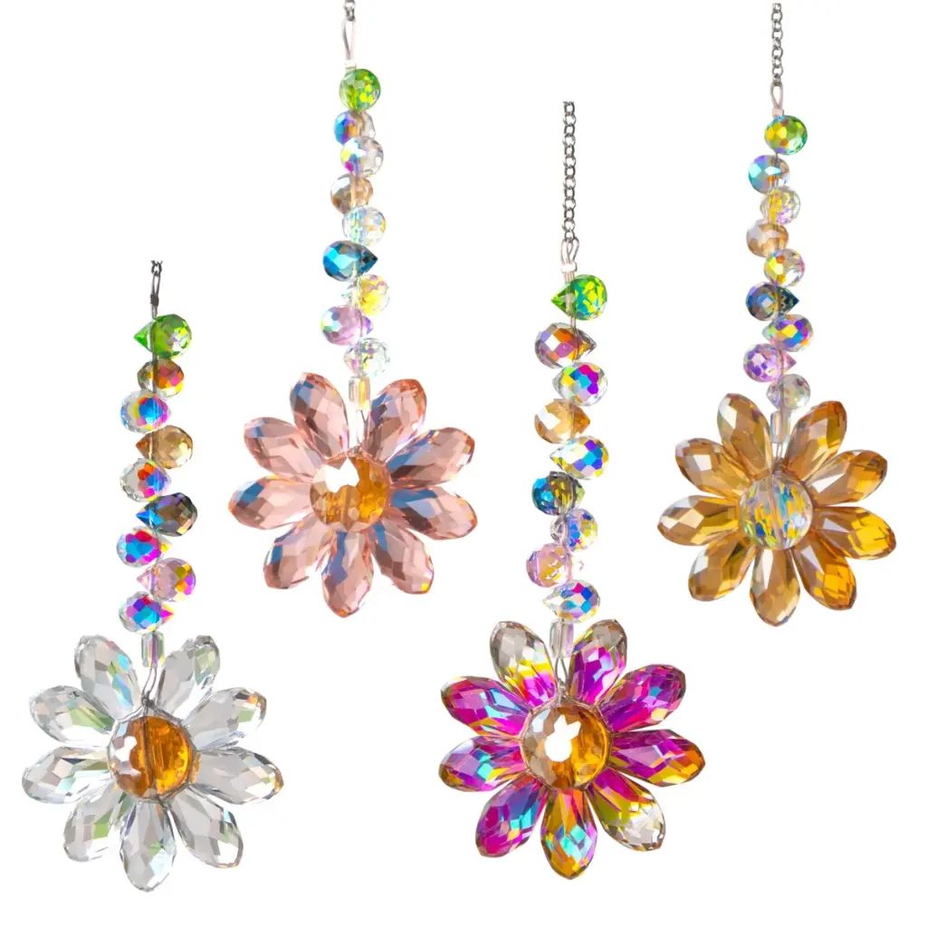 Foto de COLGANTE ATRAPASOL FLOR DE CRISTALES (28X5 CM.)