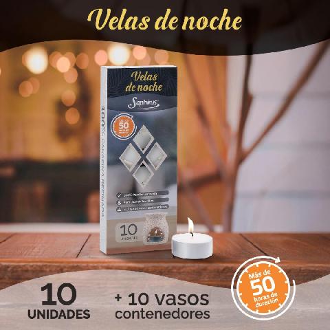 Foto de VELAS DE NOCHE X10 SAPHIRUS