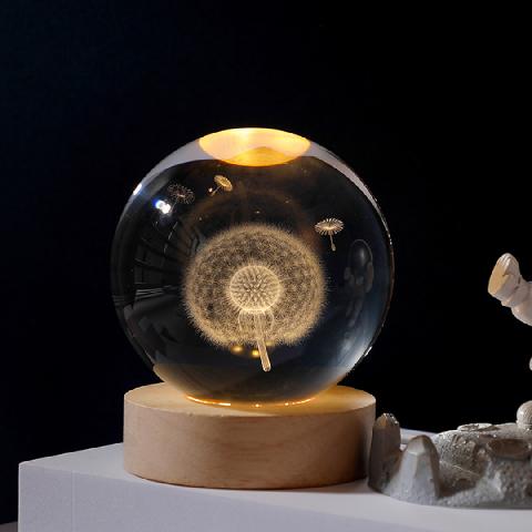 Foto de LAMPARA ESFERA DE VIDRIO DIENTE DE LEON 6 CM.