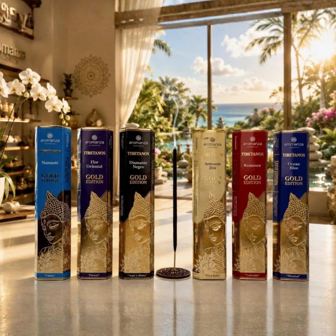 Foto de SAHUMERIO TIBETANO AROMANZA GOLD EDITION X5