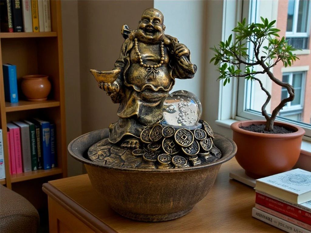 Foto de FUENTE DE AGUA GANESHA REAL CON LED 40 CM.