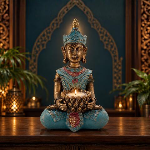 Foto de PORTA VELA BUDA COLORIDO 19.2CM.