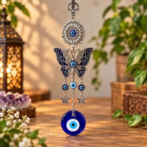 Foto de COLGANTE OJO TURCO METAL MARIPOSA